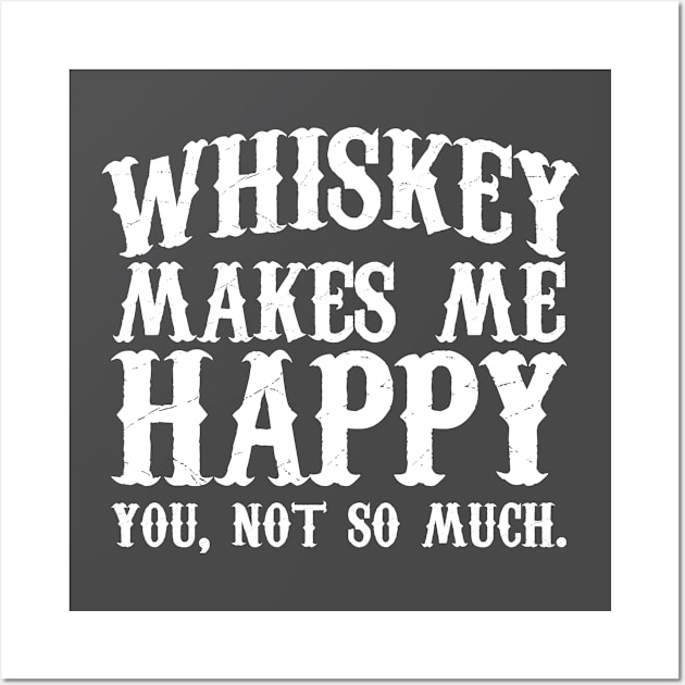 Whiskey Lover Gift Whiskey Makes Me Happy Wall Art by kmcollectible